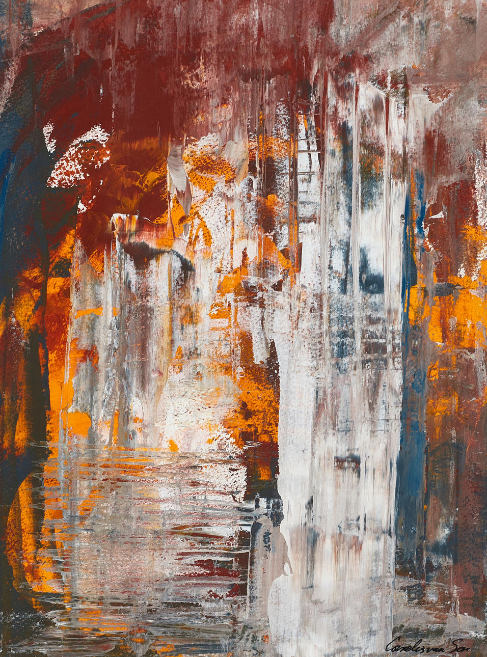 UNIDENTIFIED ARTIST (contemporary), Composition, signed, mixed media.