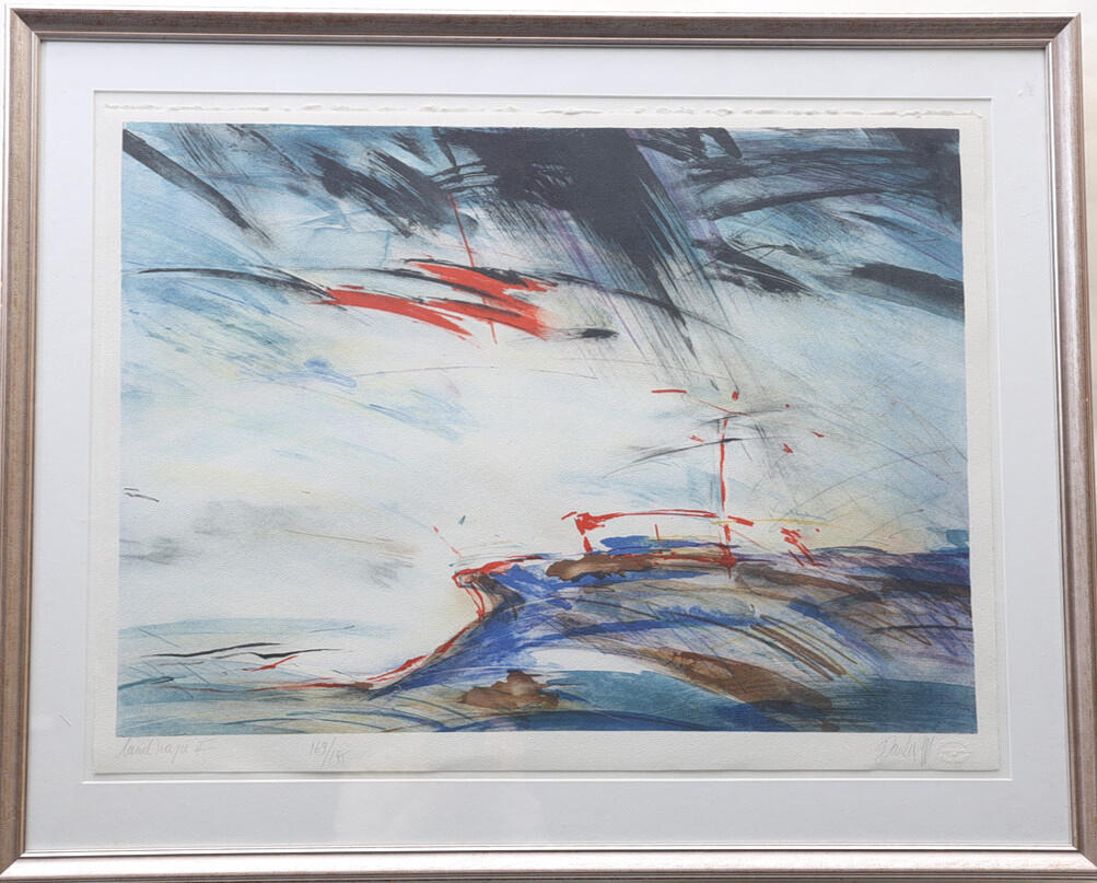 DANKA JAWORSKA. "Landscape II" färglitografi, signerad och numrerad.