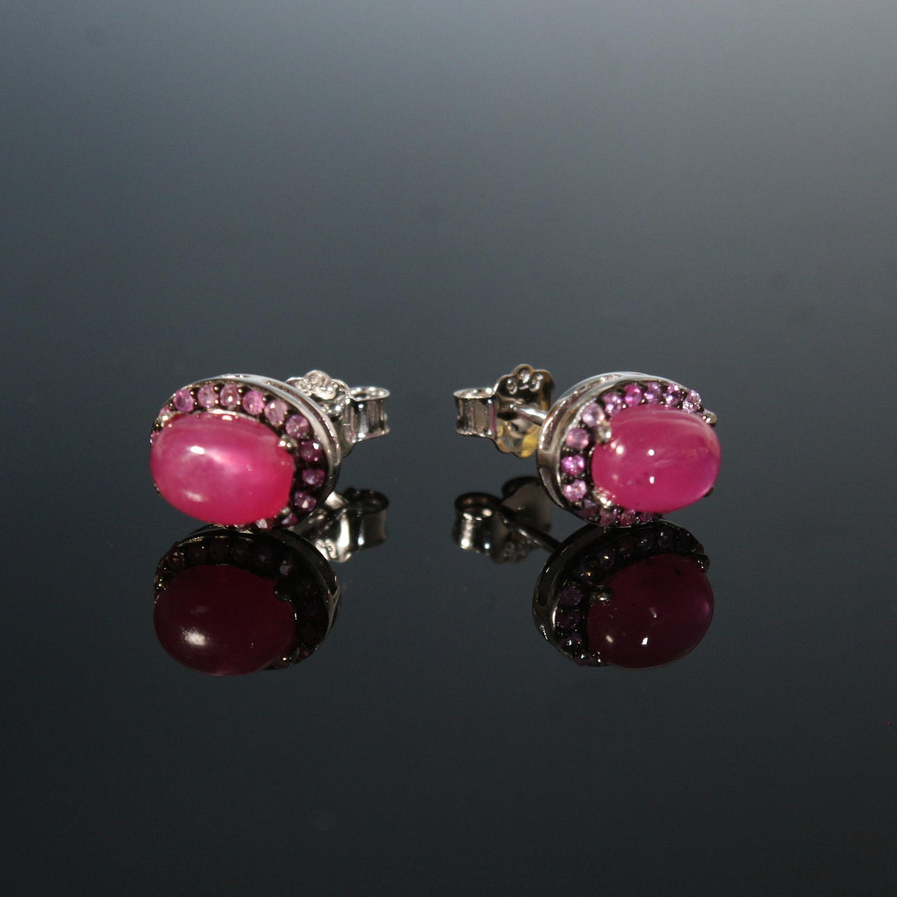 Ruby stud earrings.