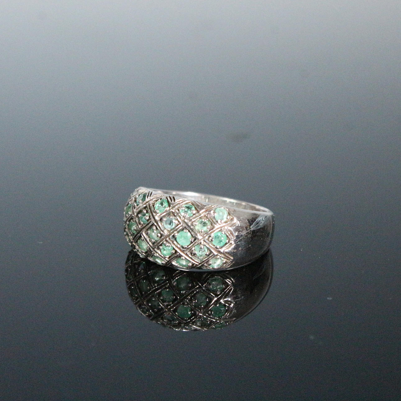 Ring with natural emeralds.