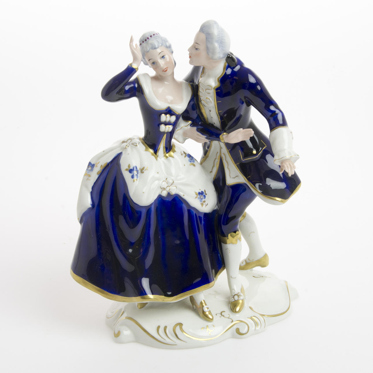FIGURIN, porslin, rokokopar, Royal Dux.
