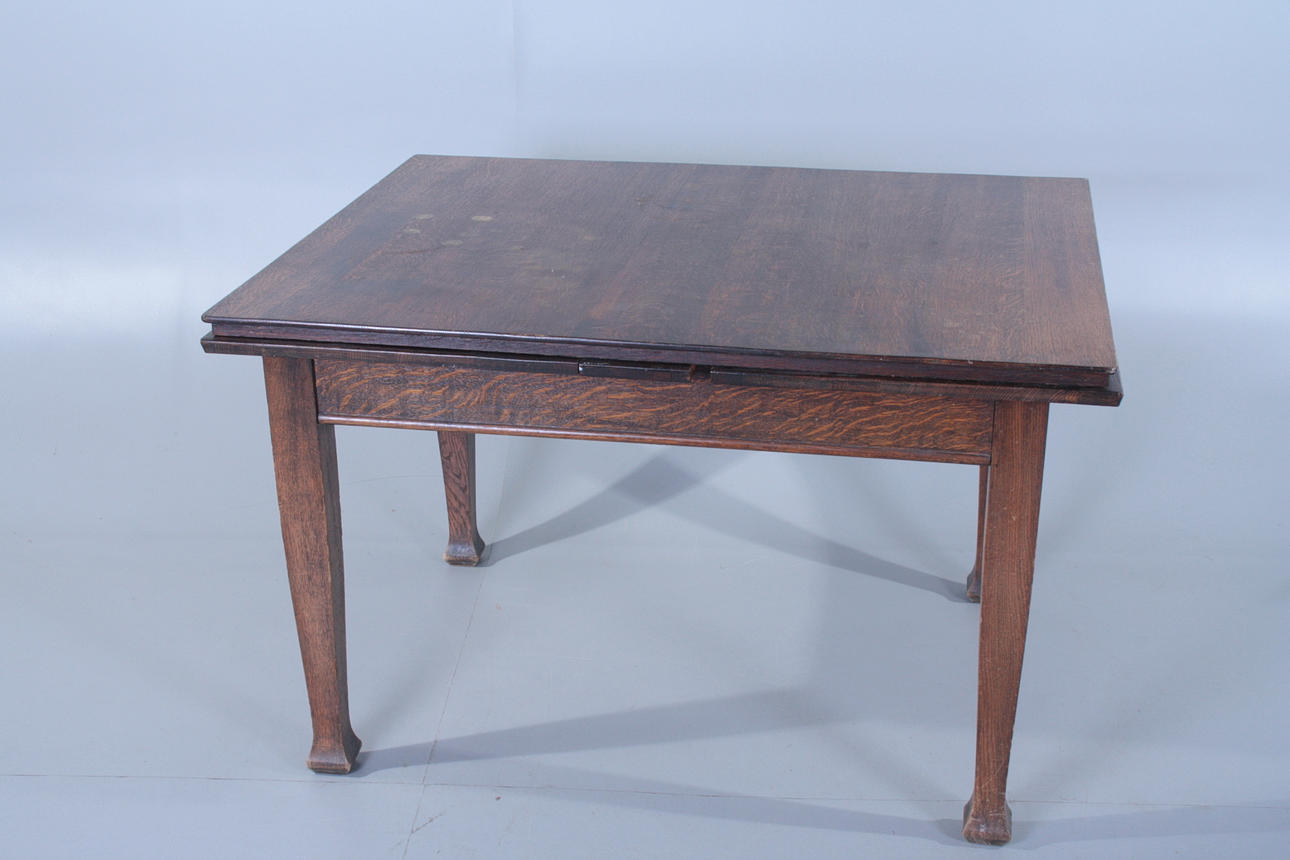 TABLE, "The Apple", oak, Art Nouveau. extendable.