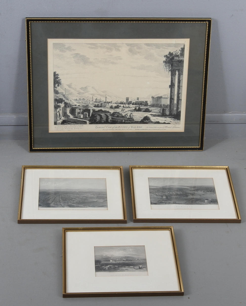 GRAFISKA BLAD, 4 st, bland annat New York, Ruins of Balbec, 1800-talets slut.