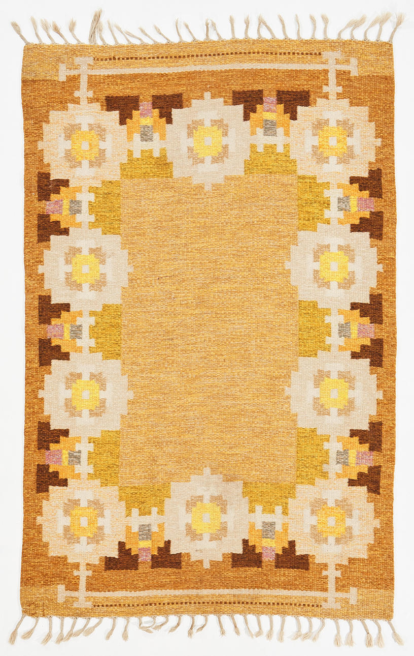 INGEGERD SILOW. carpet yarrow, wool, monogram signed.