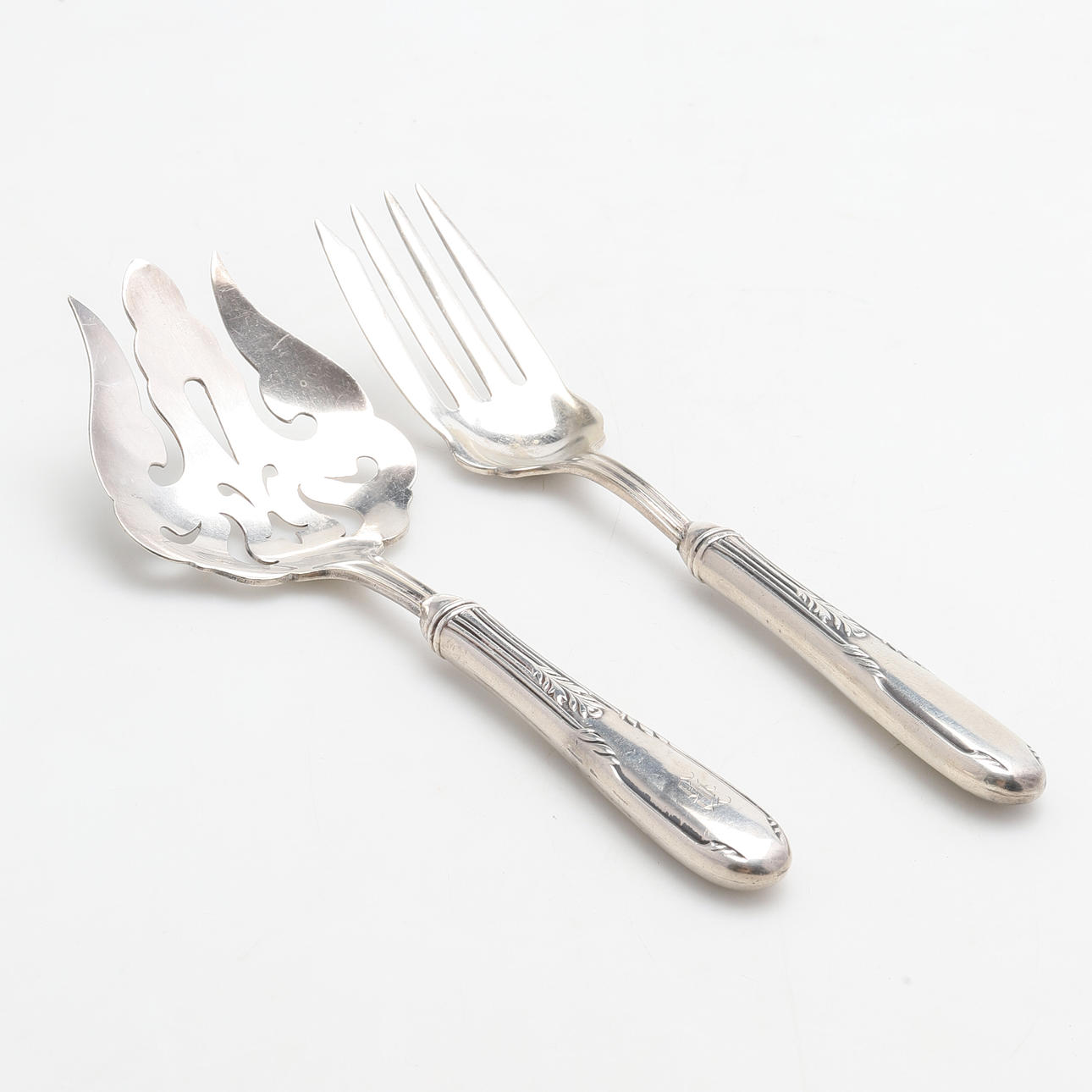 SERVING CUTLERY, 2 pieces. Shaft in silver 925.