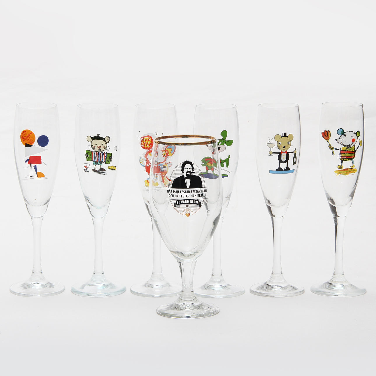LASSE ÅBERG. GLASSWARE, 7 pcs, including Lasse Åberg.