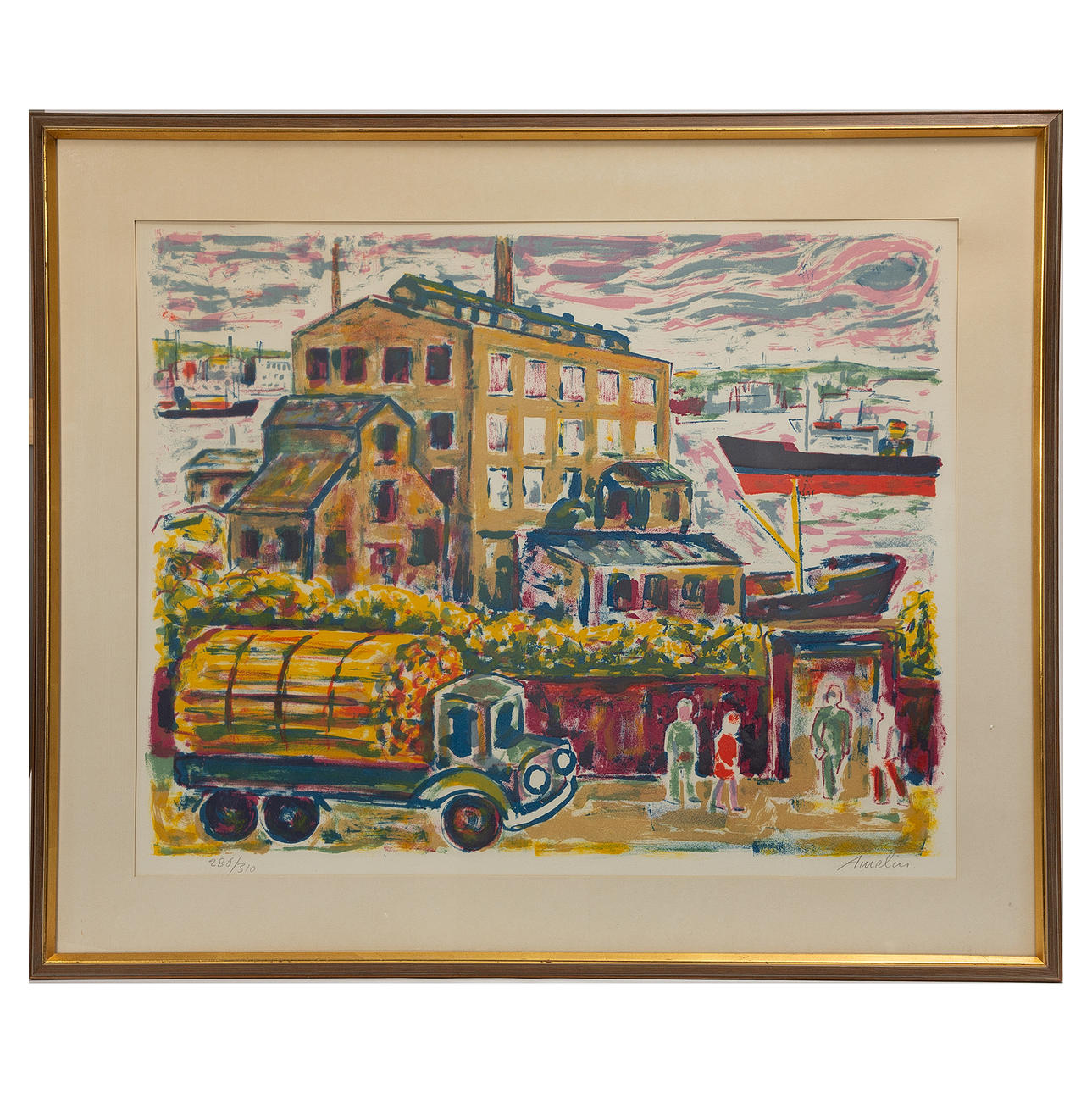 ALBIN AMELIN. Lithograph in colour, signed and numbered 280/310.
