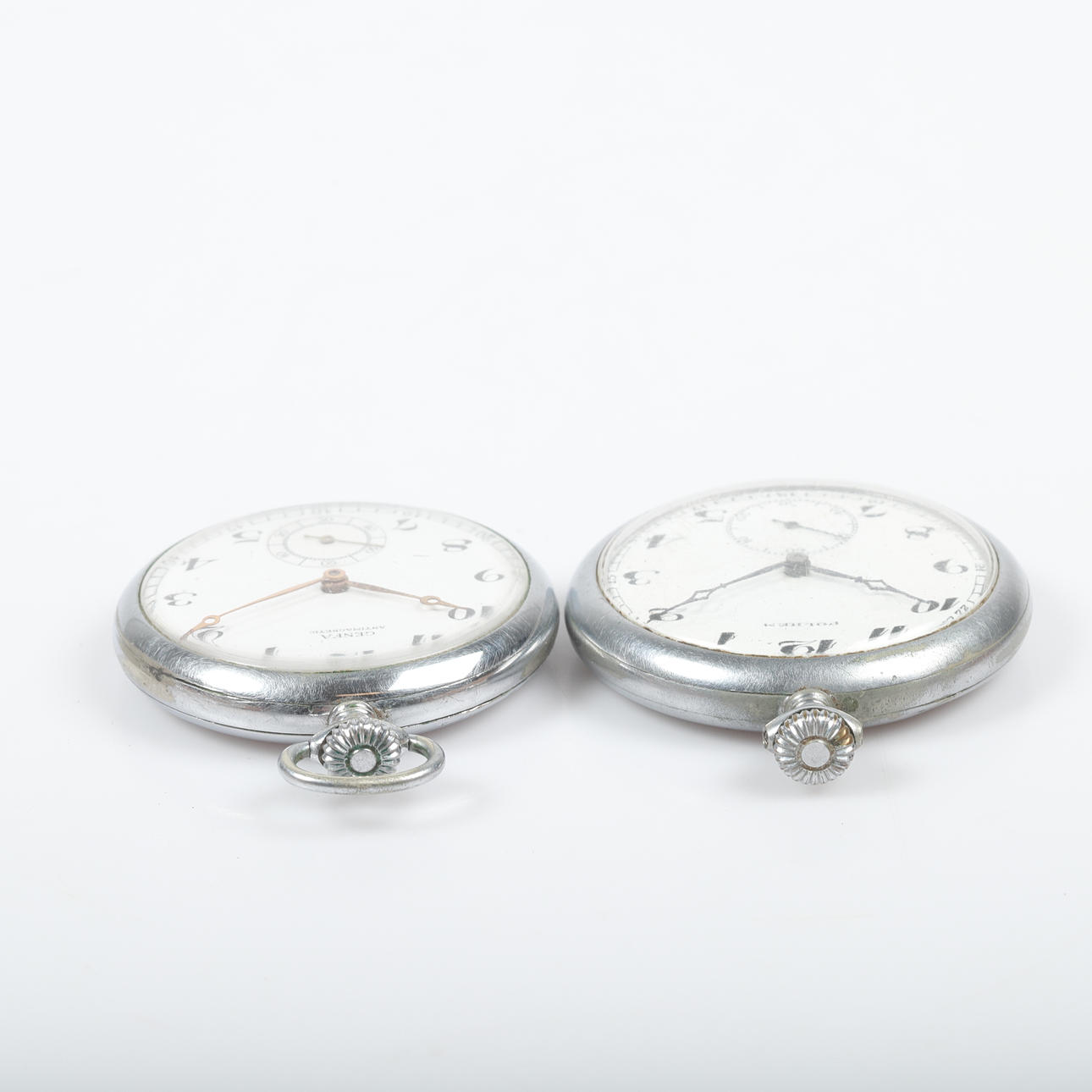 POCKET WATCH, 2 pieces, Genfa and Polhem, white metal. Clocks & Watches ...