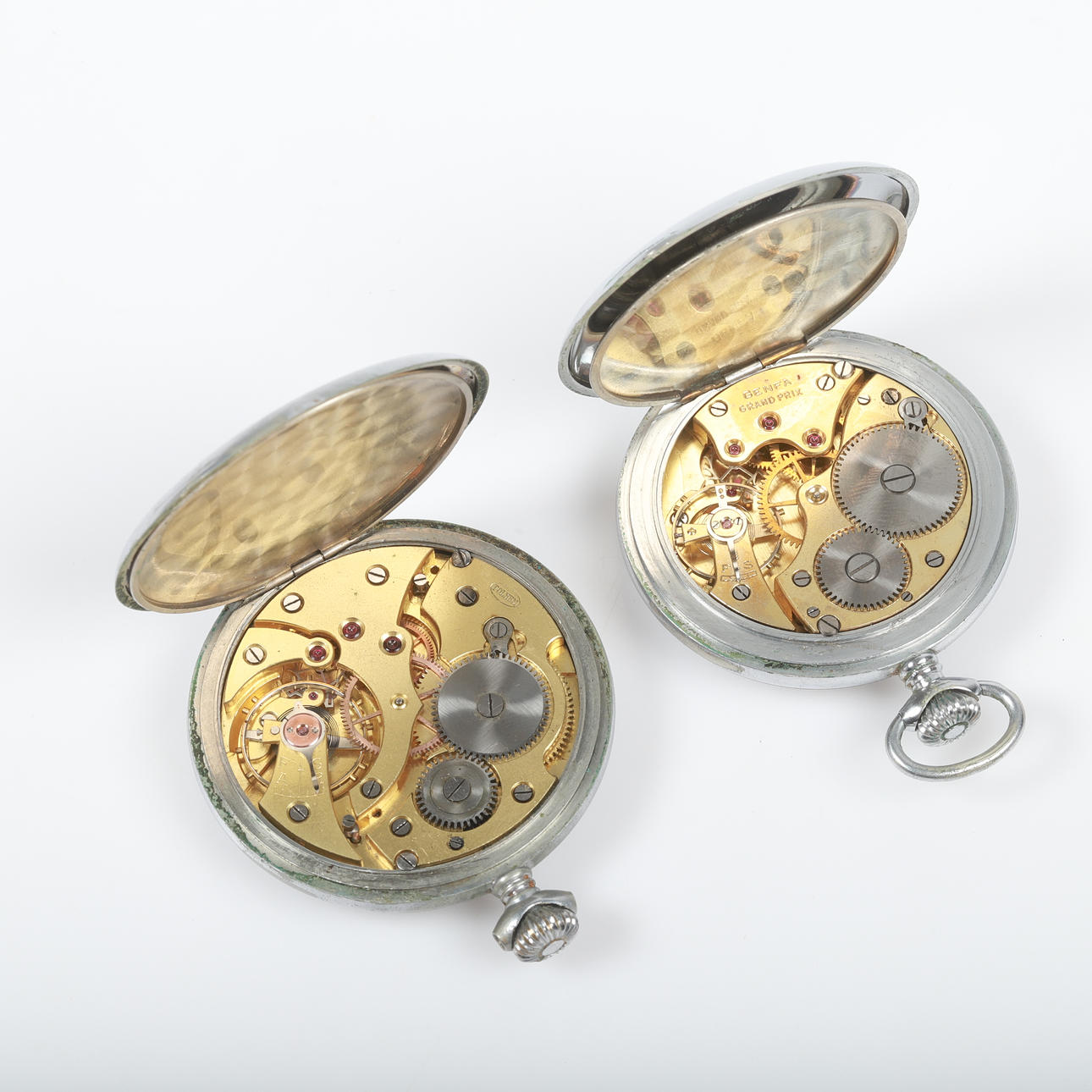 POCKET WATCH, 2 pieces, Genfa and Polhem, white metal. Clocks & Watches ...