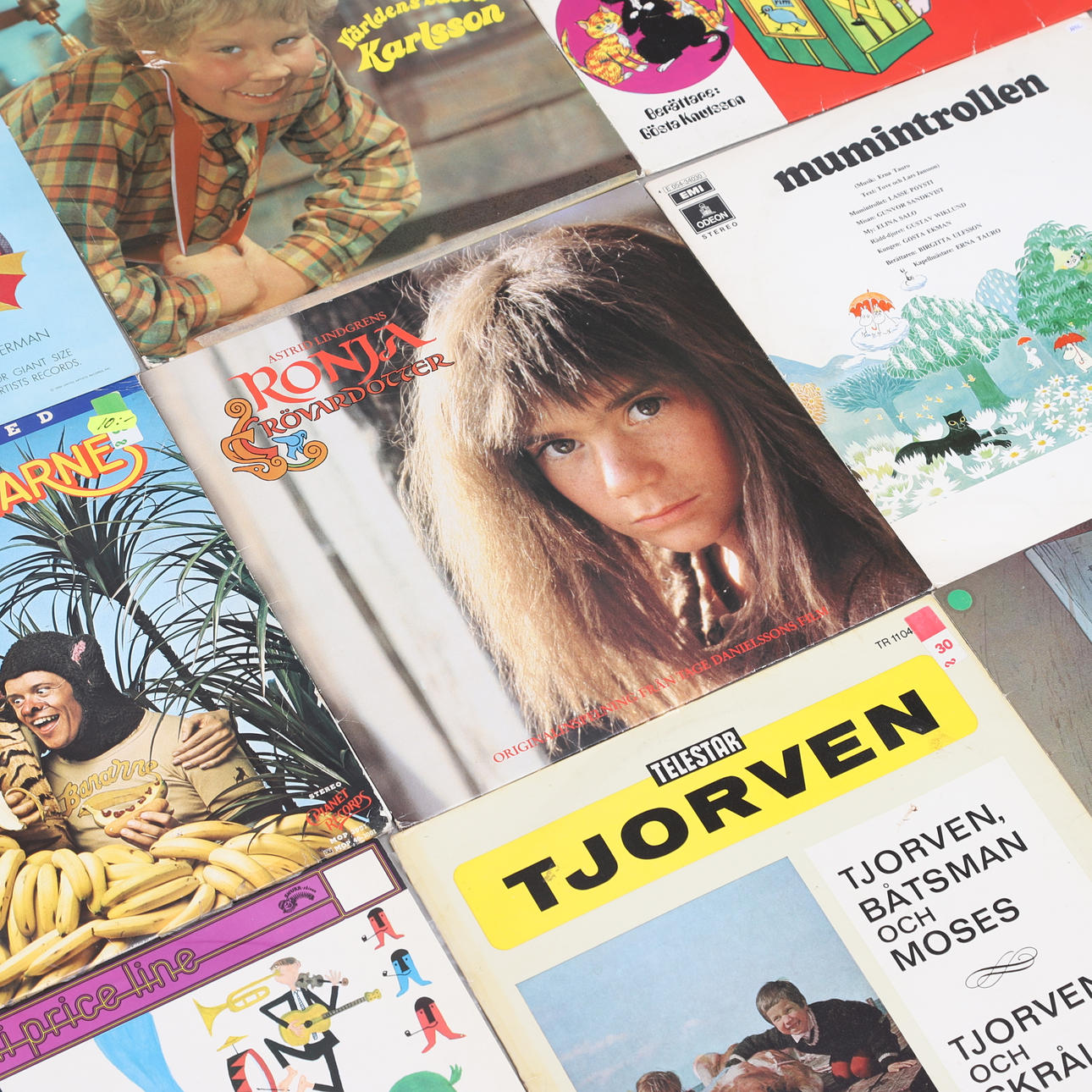PARTI VINYLSKIVOR, barn, b.la. Sverige.