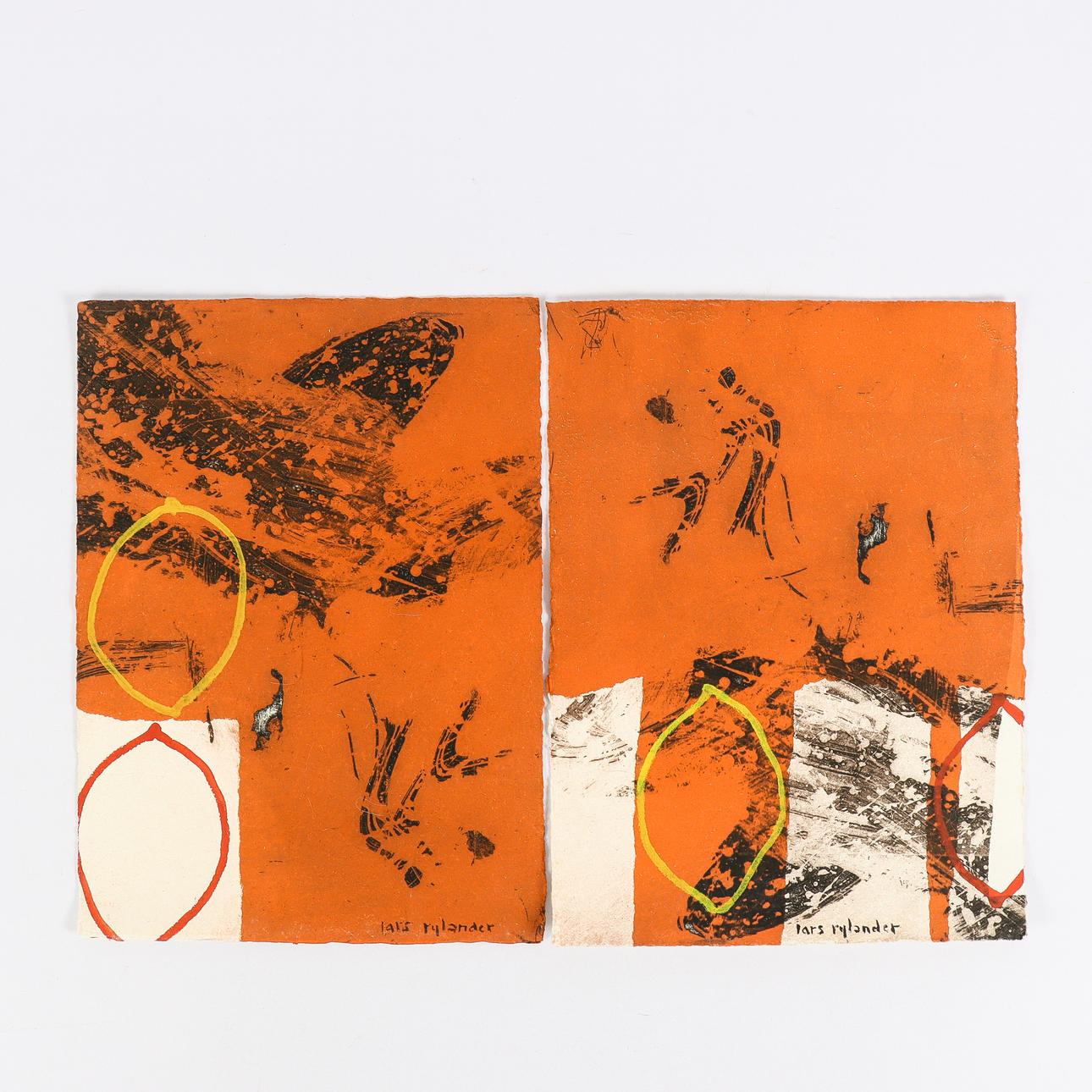 LARS RYLANDER 2 stycken monotypier. Konst - Måleri - Auctionet