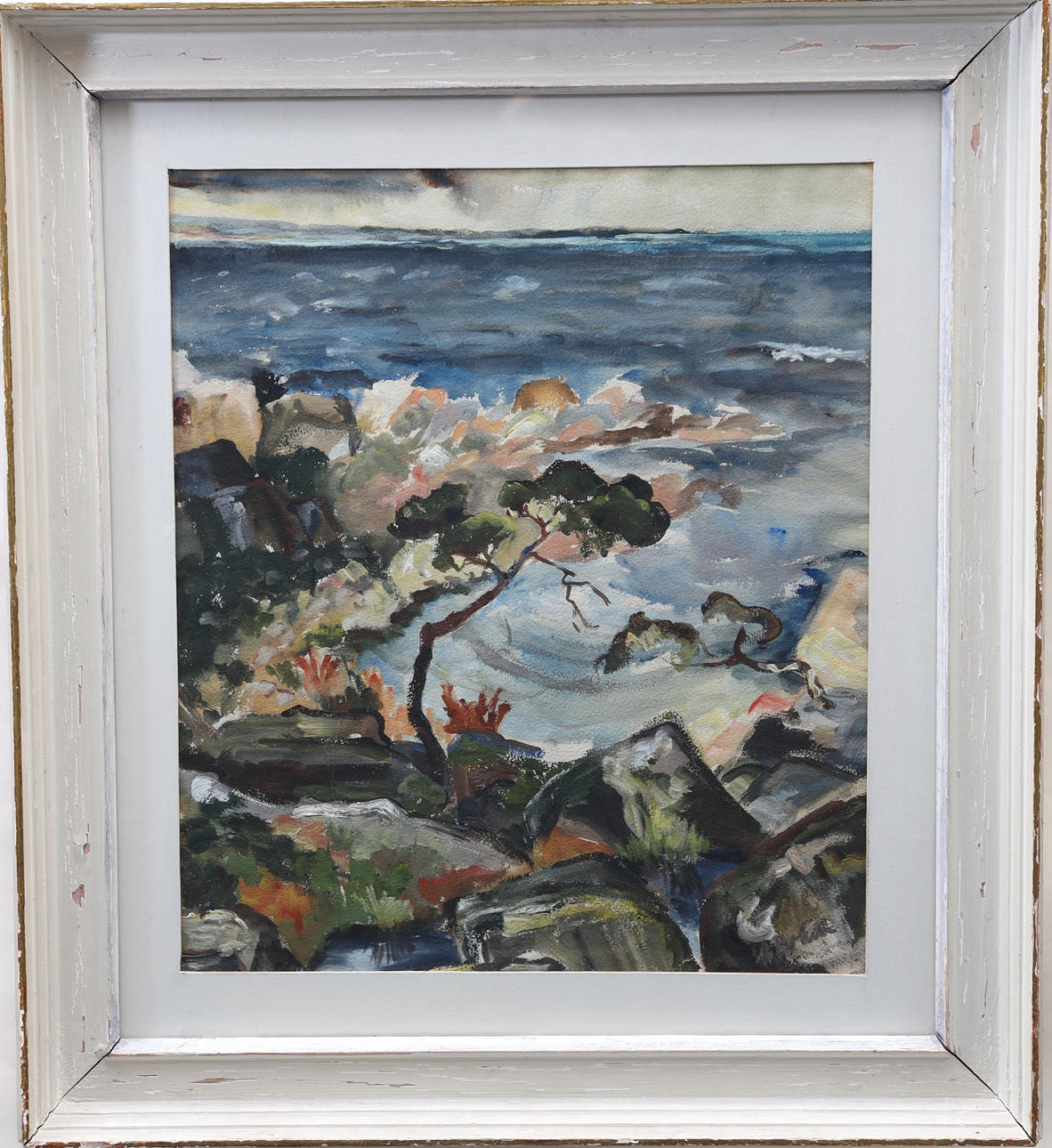 MARTHE BOHM. "Motiv från kråkön" akvarell, signerad och daterad 35.