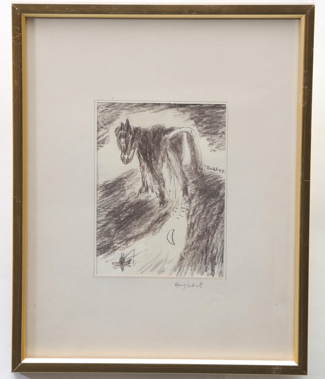 TORSTEN DAHL. “Young Horse” Drawing, signed and dated 47.