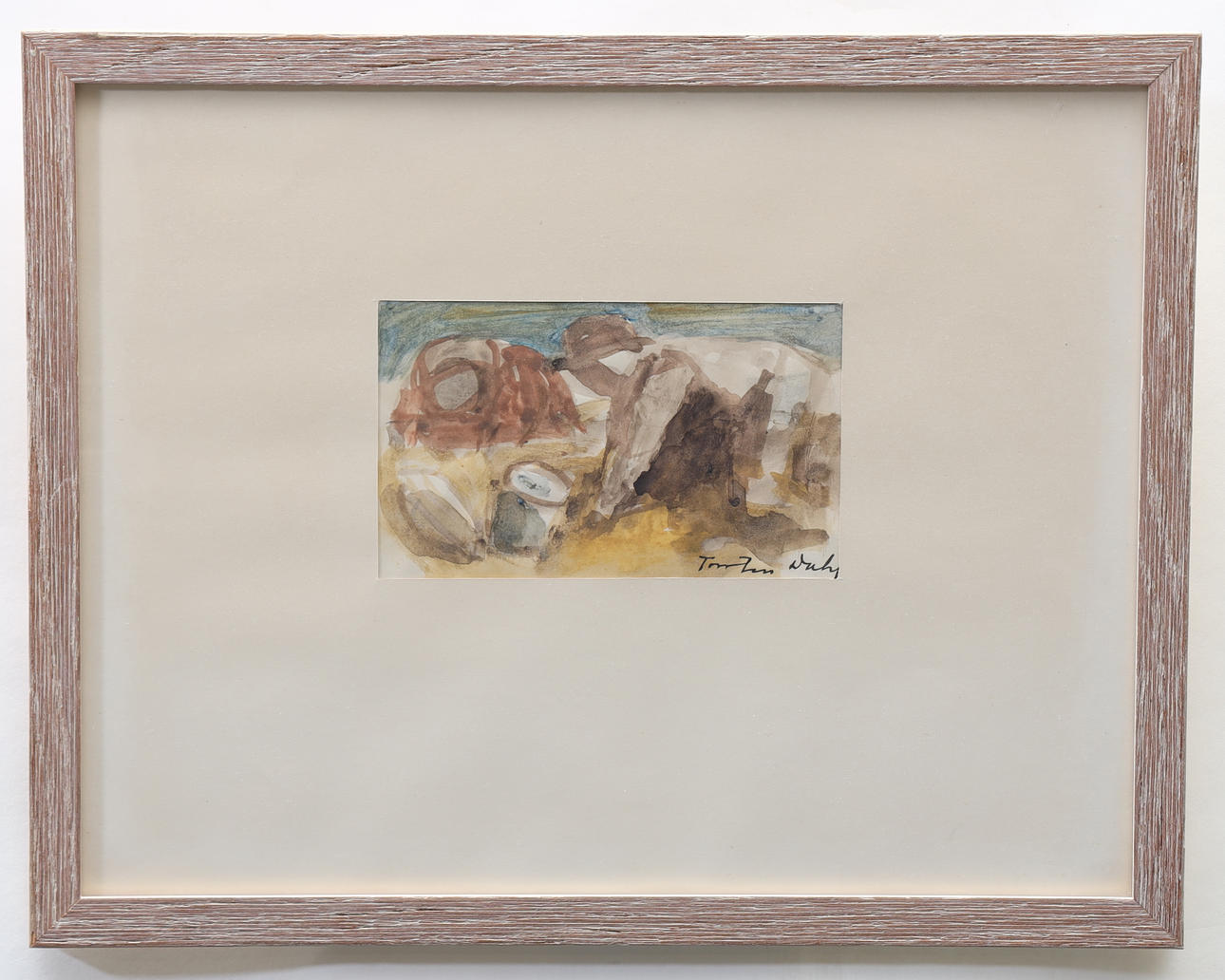 TORSTEN DAHL. Working man, watercolor, signed.