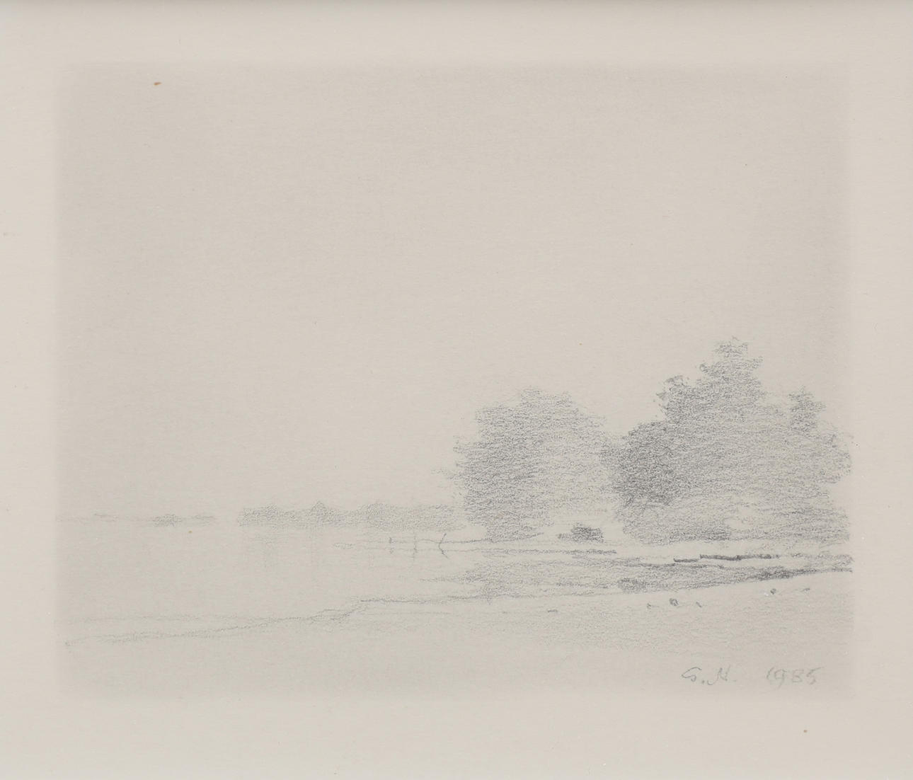 GUNNAR NORRMAN. LANDSCAPE, PENCIL.