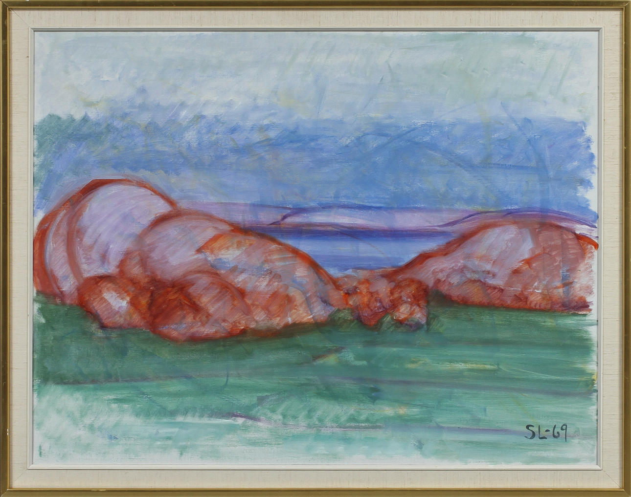 SVEN LIGNELL. Kustbild, olja på duk, signerad och daterad SL-69.