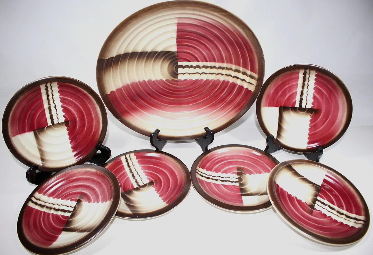 PLATE, porcelain, 7 parts, Import.