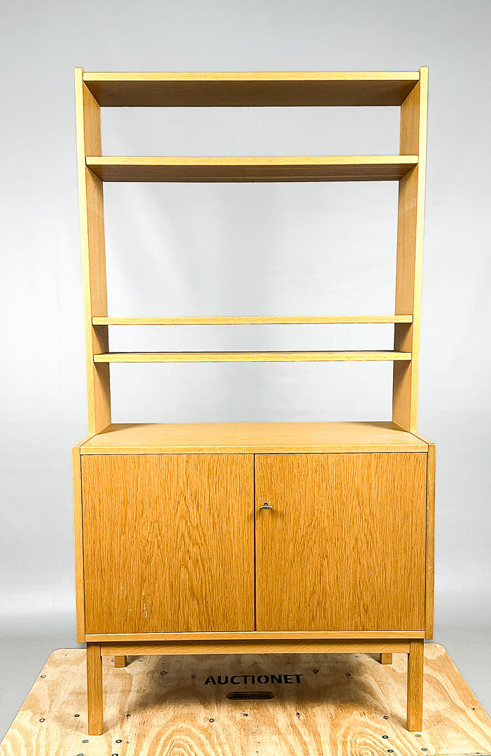 BOOKCASE WITH BASE CABINET, 1960'S.