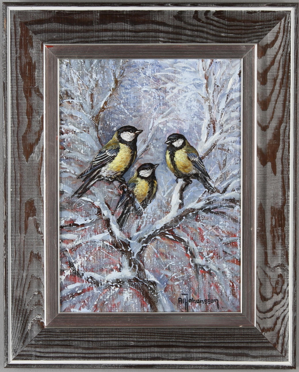 ALF JOHANSSON. Talgoxar, olja på duk, signerad.