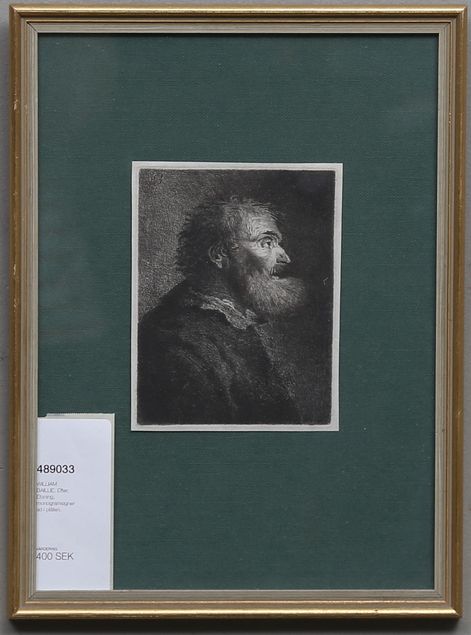 WILLIAM BAILLIE. EFTER. Etsning, monogramsignerad i plåten.