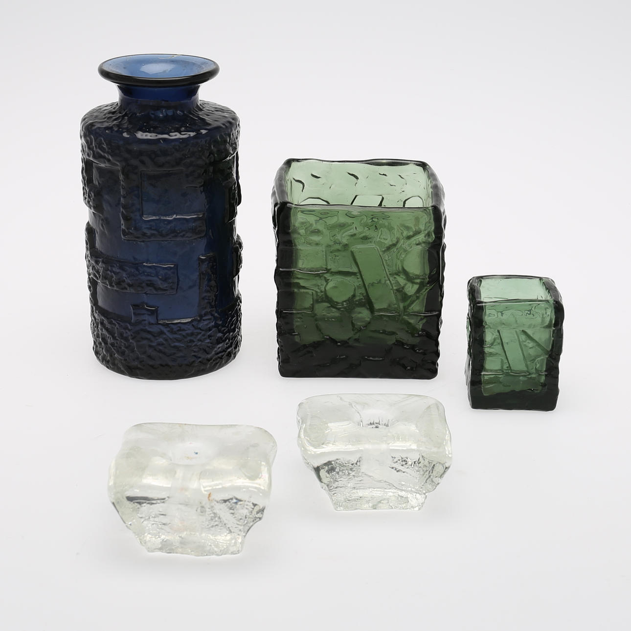 KONSTGLAS, 5 delar, Göte Augustsson, för Ruda Glasbruk.