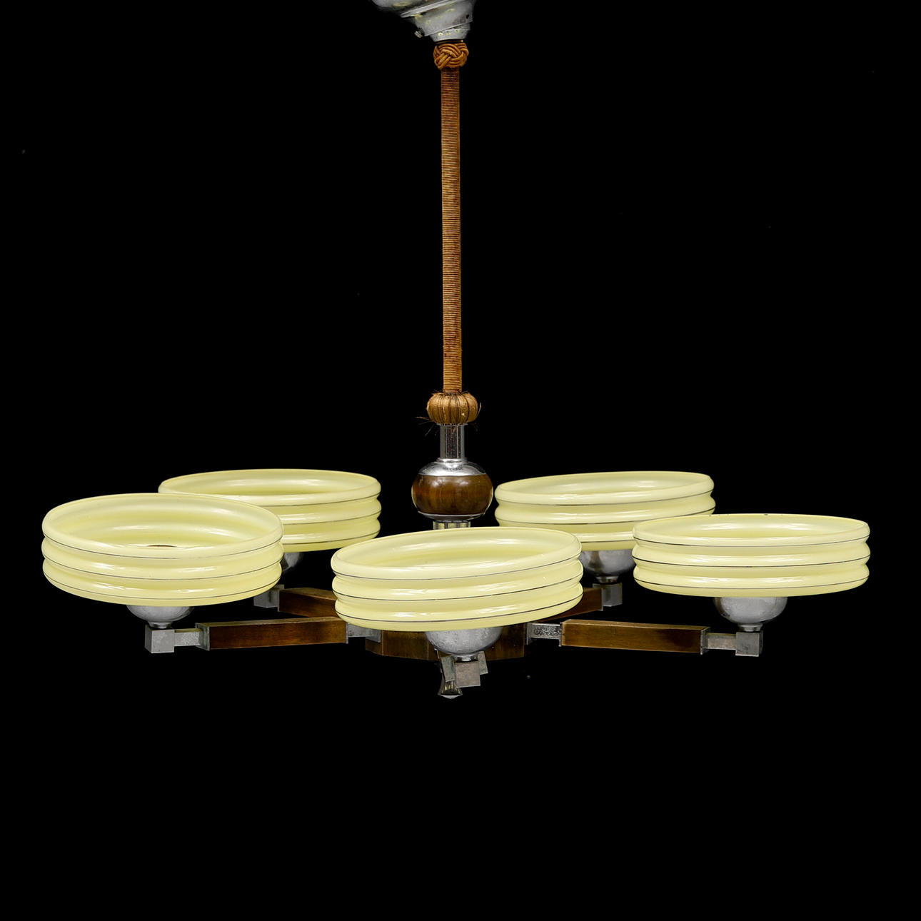 An art deco ceiling lamp, 1920/30s.