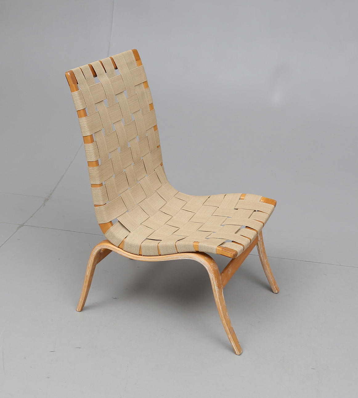 FÅTÖLJ, modell "Eva", Bruno Mathsson för Karl Mathsson, Värnamo, 1941.