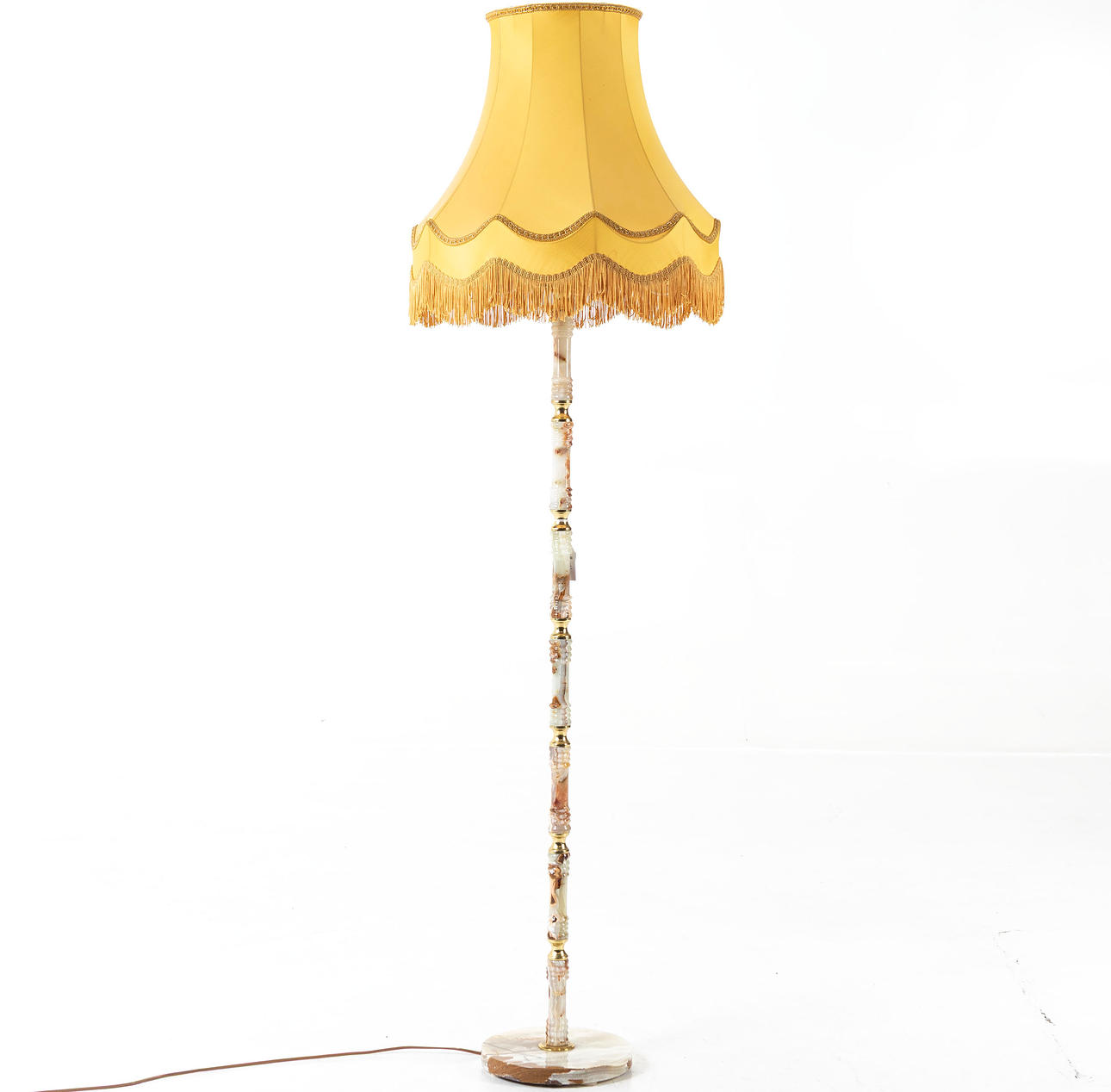 An alabaster floor lamp, late 20th century.