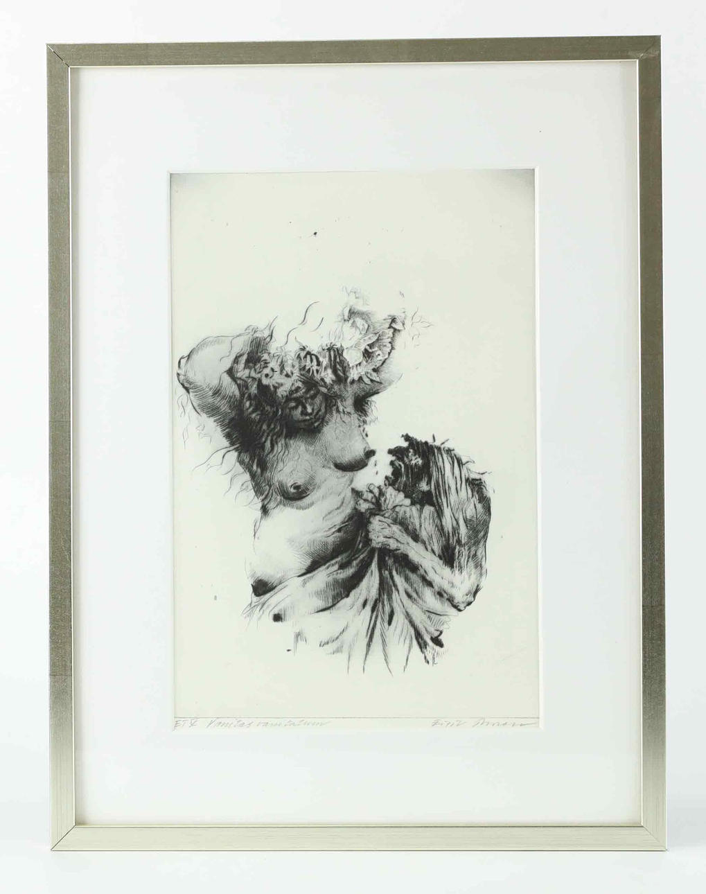 EIGIL THORELL (1933-2010). Dry needle engraving, “Vanitas vanitatum”, signed, marked ET.