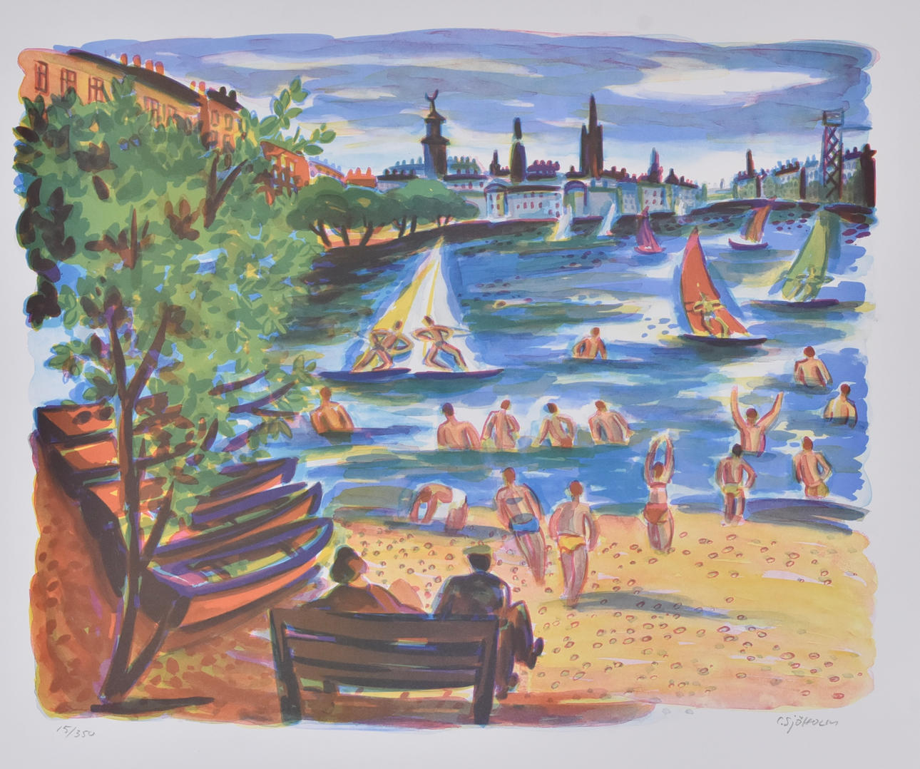 CHARLES SJÖHOLM. Color lithography.