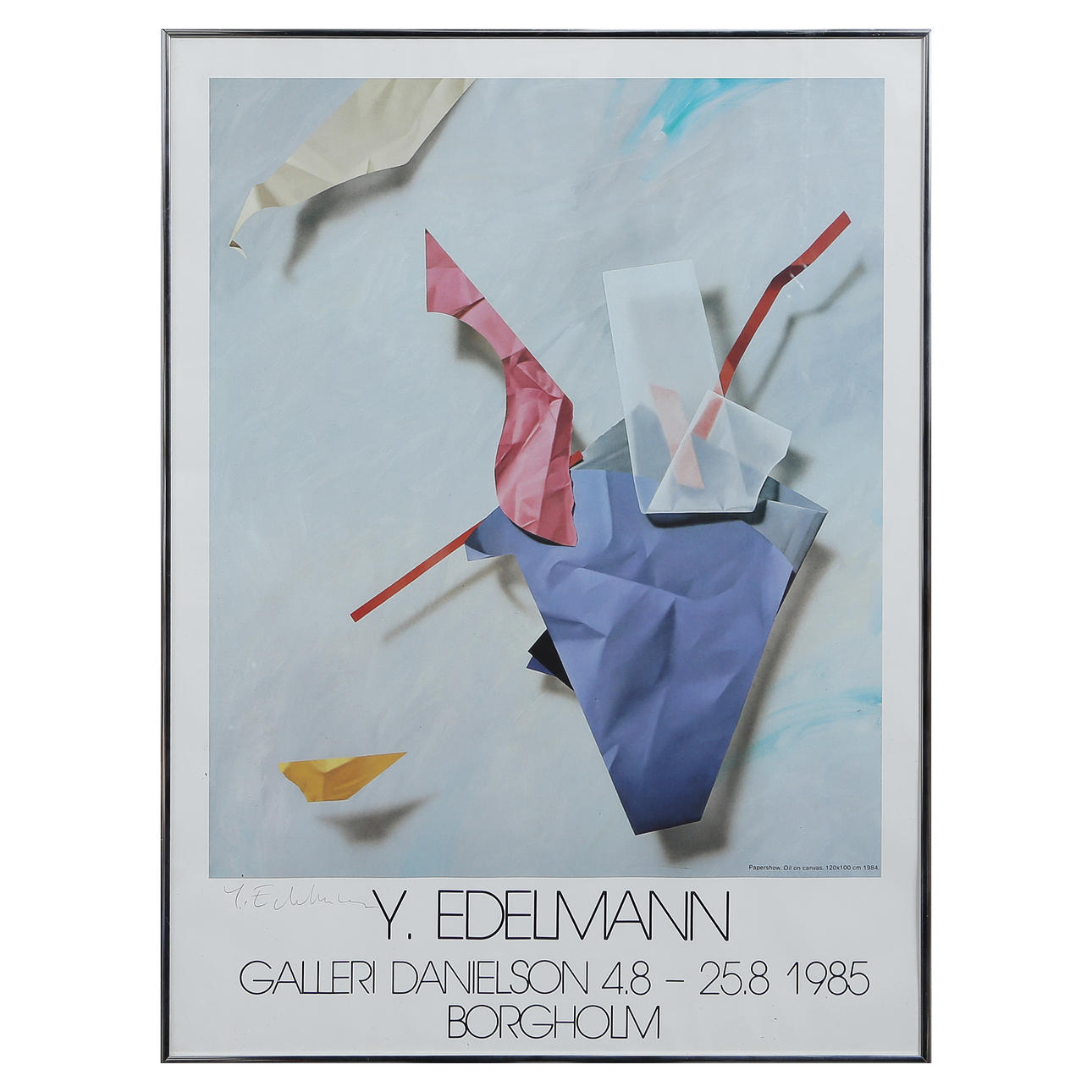 YRJÖ EDELMANN. “COMPOSITION” 1985 POSTER, SIGNED.