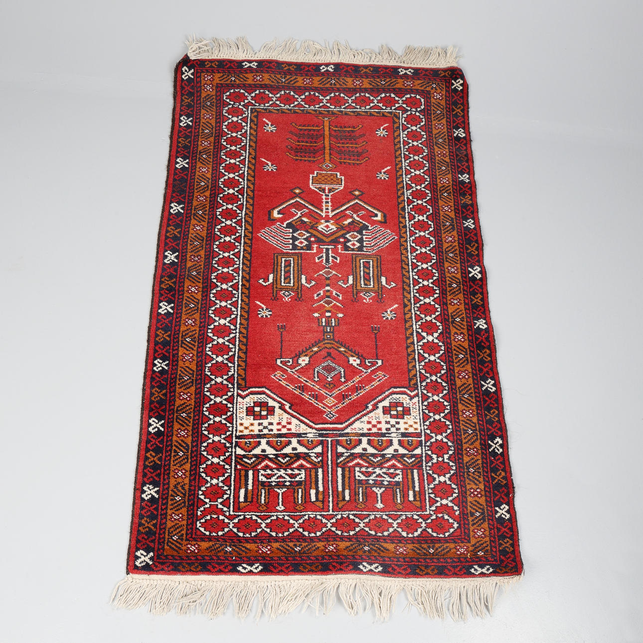 PERSIAN WOOL PRAYER RUG.