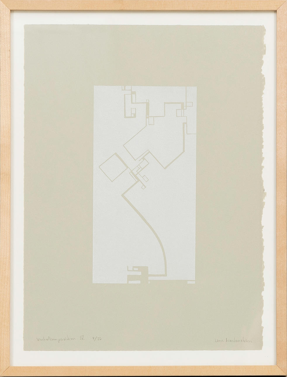 LINA NORDENSTRÖM. “Angular Composition IV”, etching, signed, numbered 3/40.