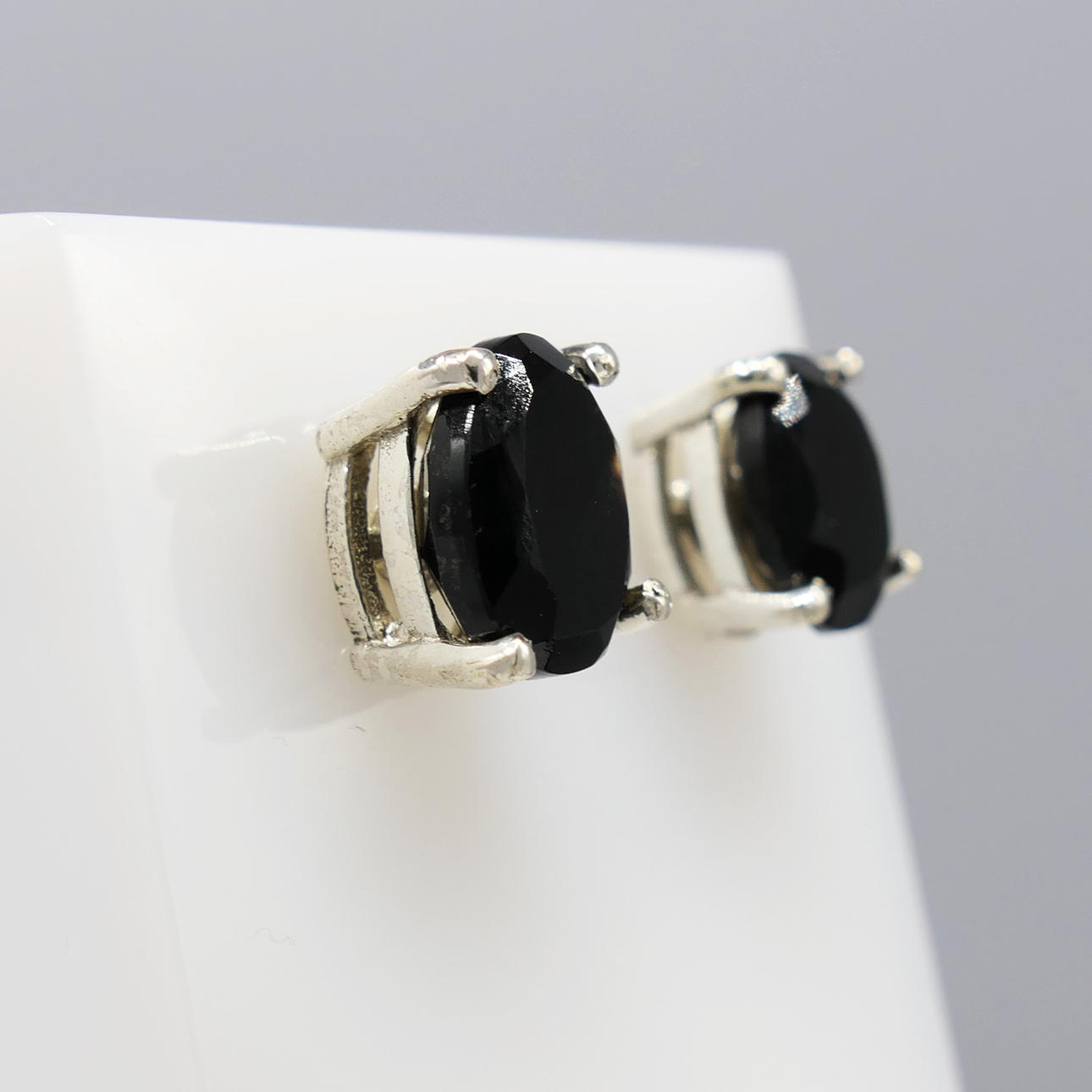 BLACK ONYX gemstone studs.