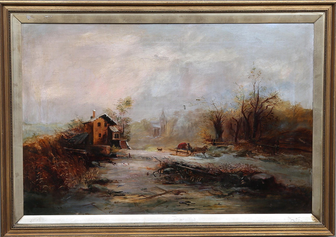 OIDENTIFIERAD KONSTNÄR. Olja på duk, 1800/1900-tal, osignerad.