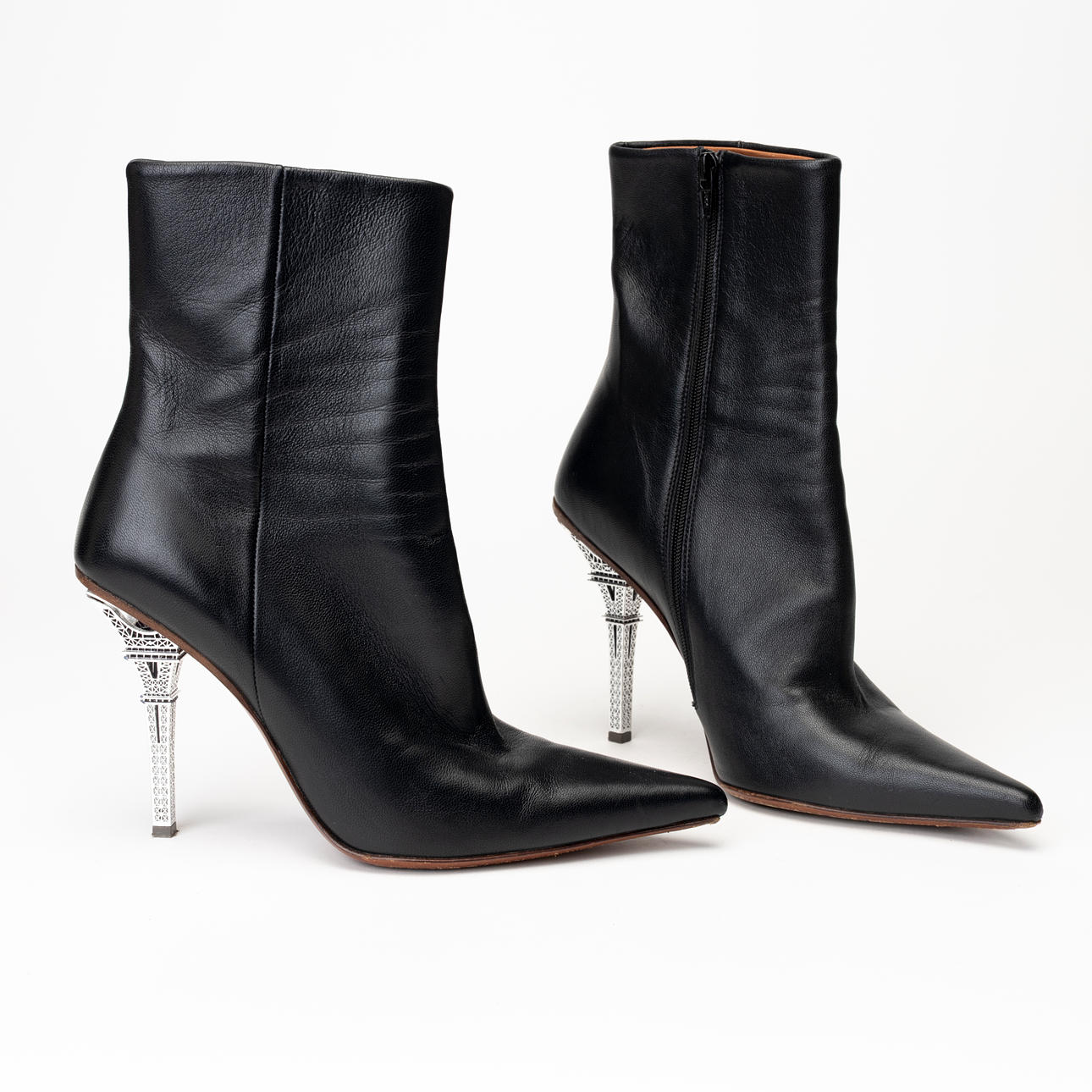 VETEMENTS. Boots, “Eiffel Tower Leather Ankle Boots”, size 36.
