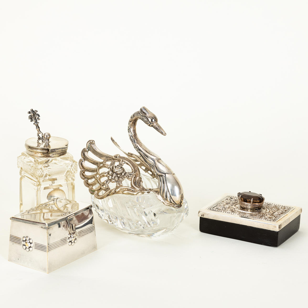 Small collection, silver and silver-plated, Germany, 20. Jh. (4).