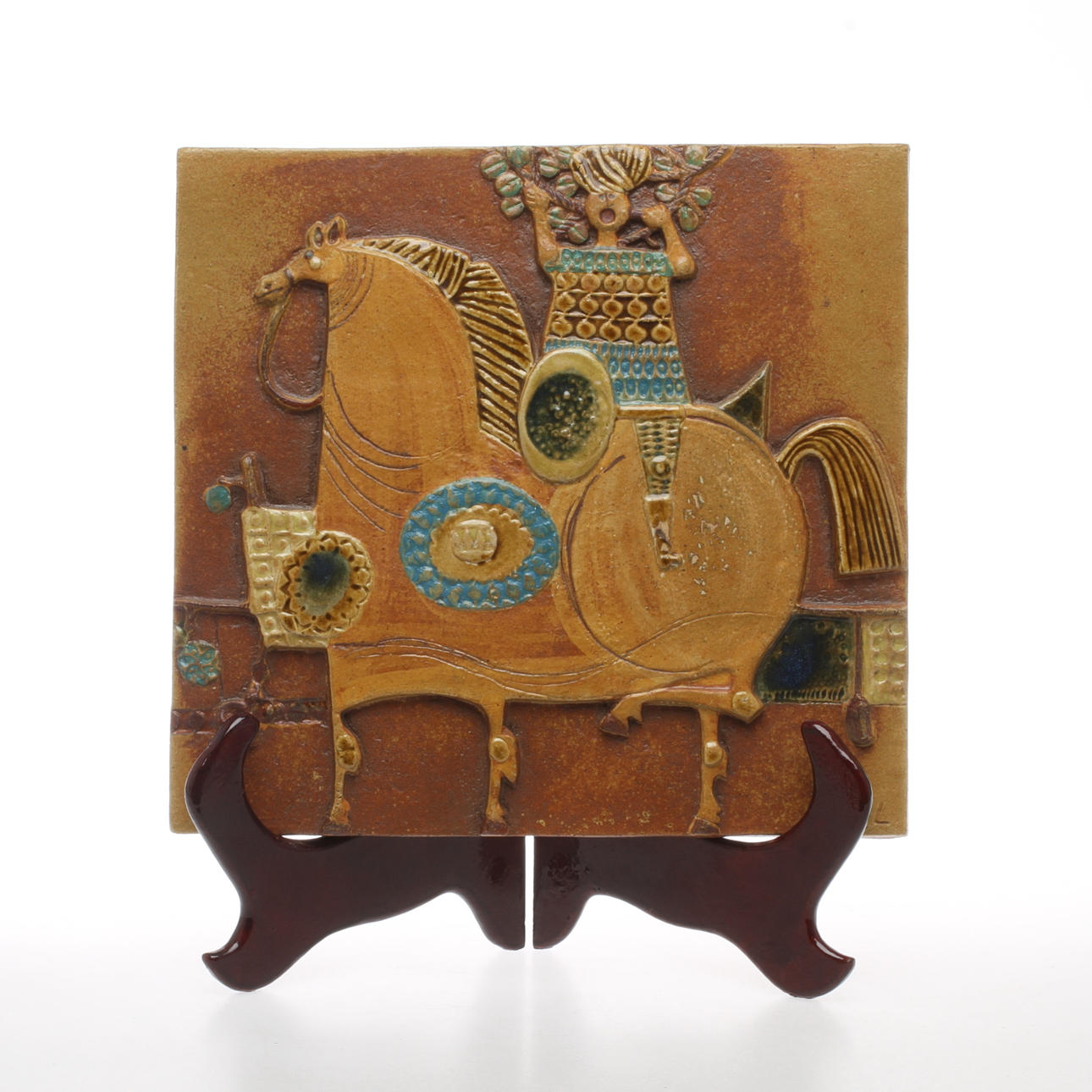 VÄGGPLAKETT, stengods, Stig Lindberg, Gustavsberg.