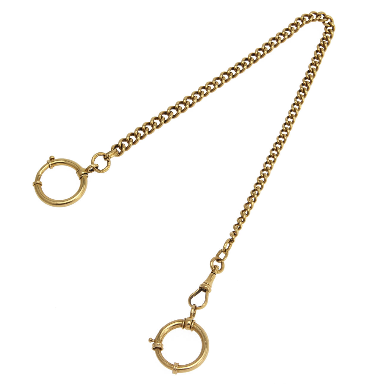 KLOCKKEDJA, 18k guld. Vikt ca 28 g.