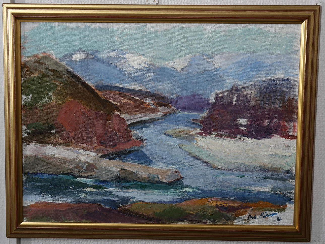 OVE MÅNSSON. Olja på duk, Vinter i fjällandskap, signerad, daterad -86.