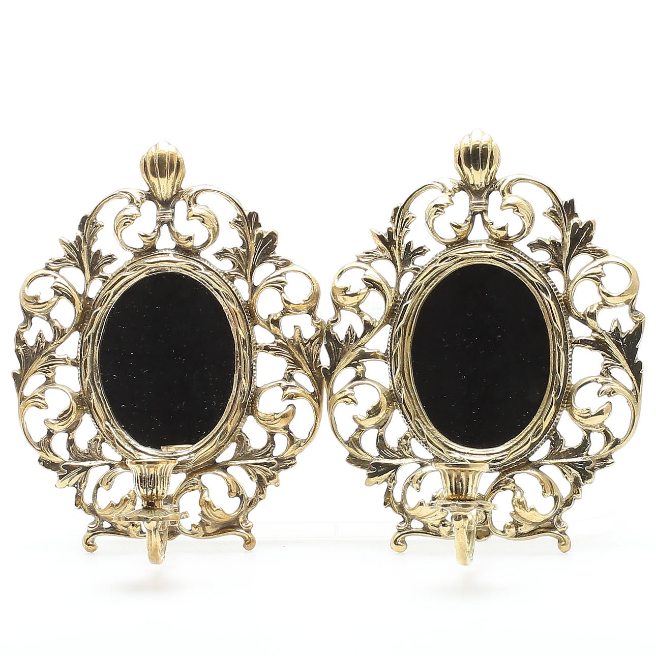 SPEGELLAMPETTER, ett par, malm, rokokostil, 1900-talets första hälft.