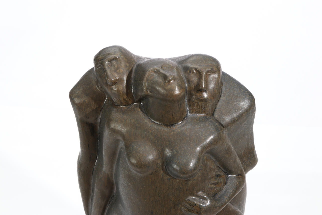 ÅKE HOLM. SCULPTURE. Glazed stoneware. Susanna and the boys