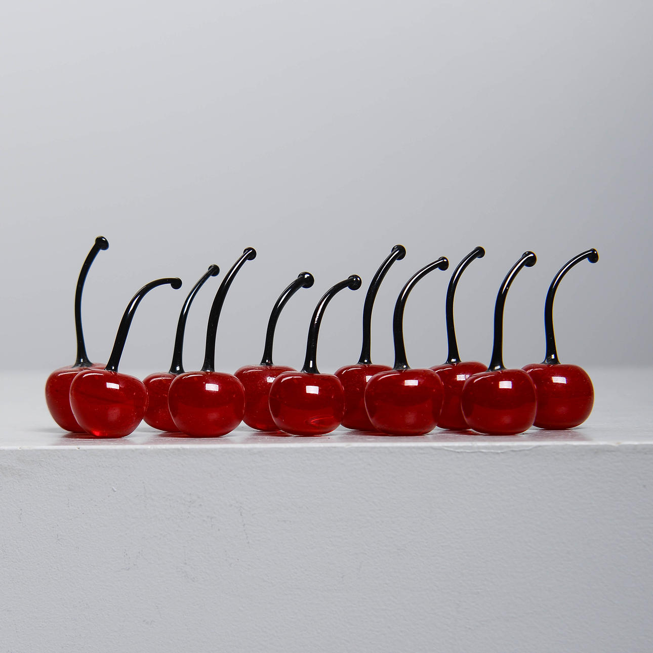 TABLE DECORATIONS, cherries, glass, 11 pcs.