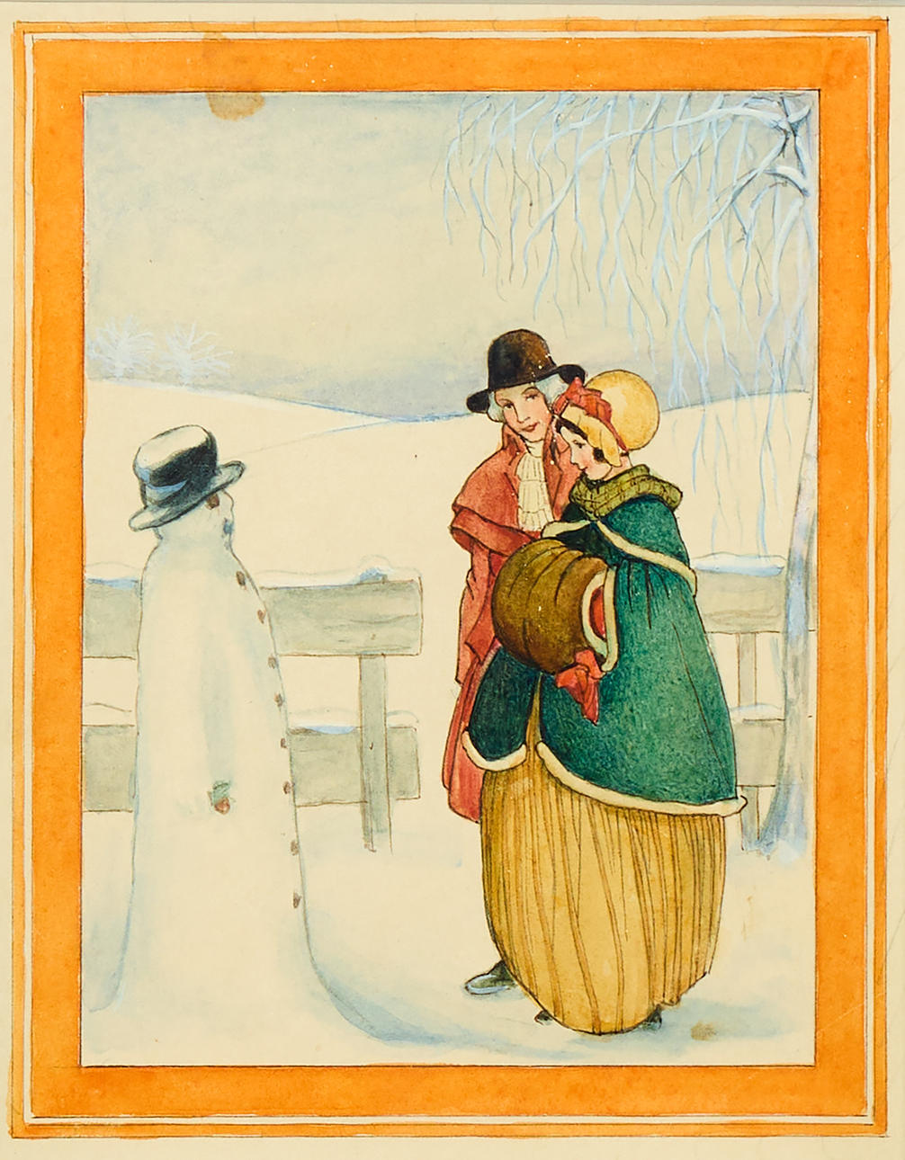 RIE CRAMER (1887-1977). Attributed. Mixed media on paper.