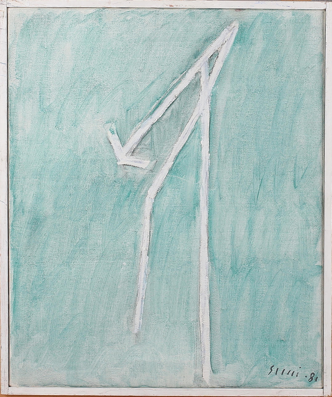 JUHO SUNI. "Vitt Pil", olja på duk, signerad samt daterad -81.