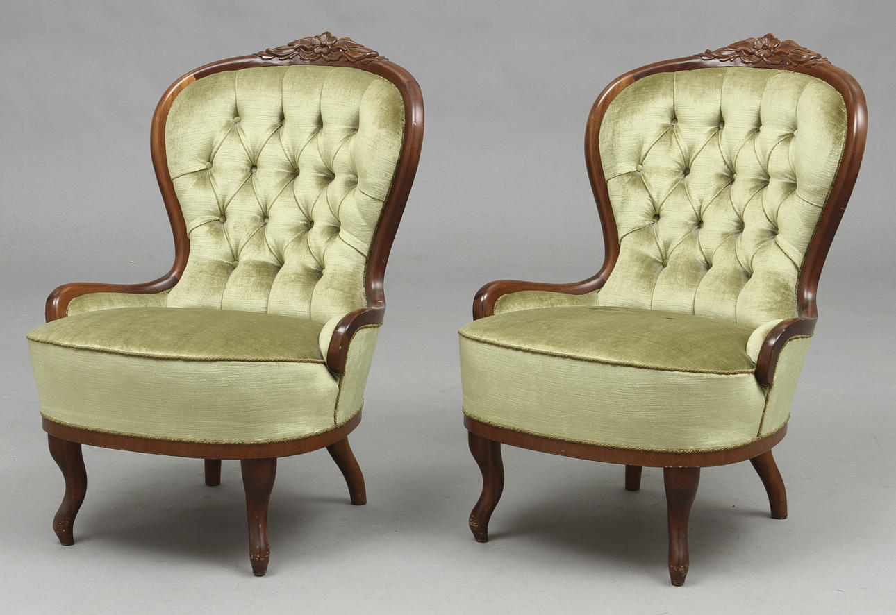 FÅTÖLJER, 2 st, rokokostil,.