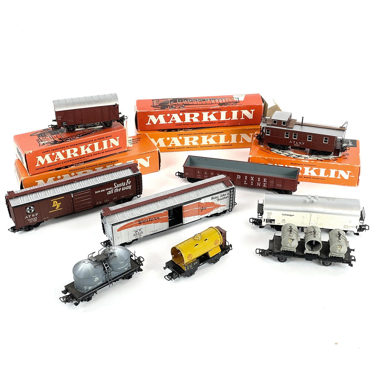 MARKLIN. Trolleys, 9 pcs, partly in original packaging. Toys - Model ...