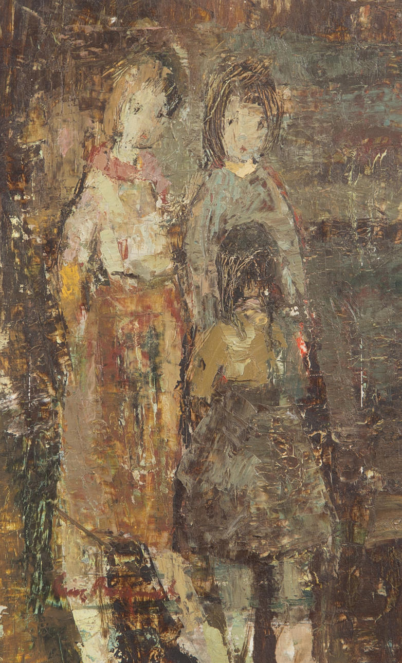 ERIC BRANDT. Barn, olja på pannå, signerad.