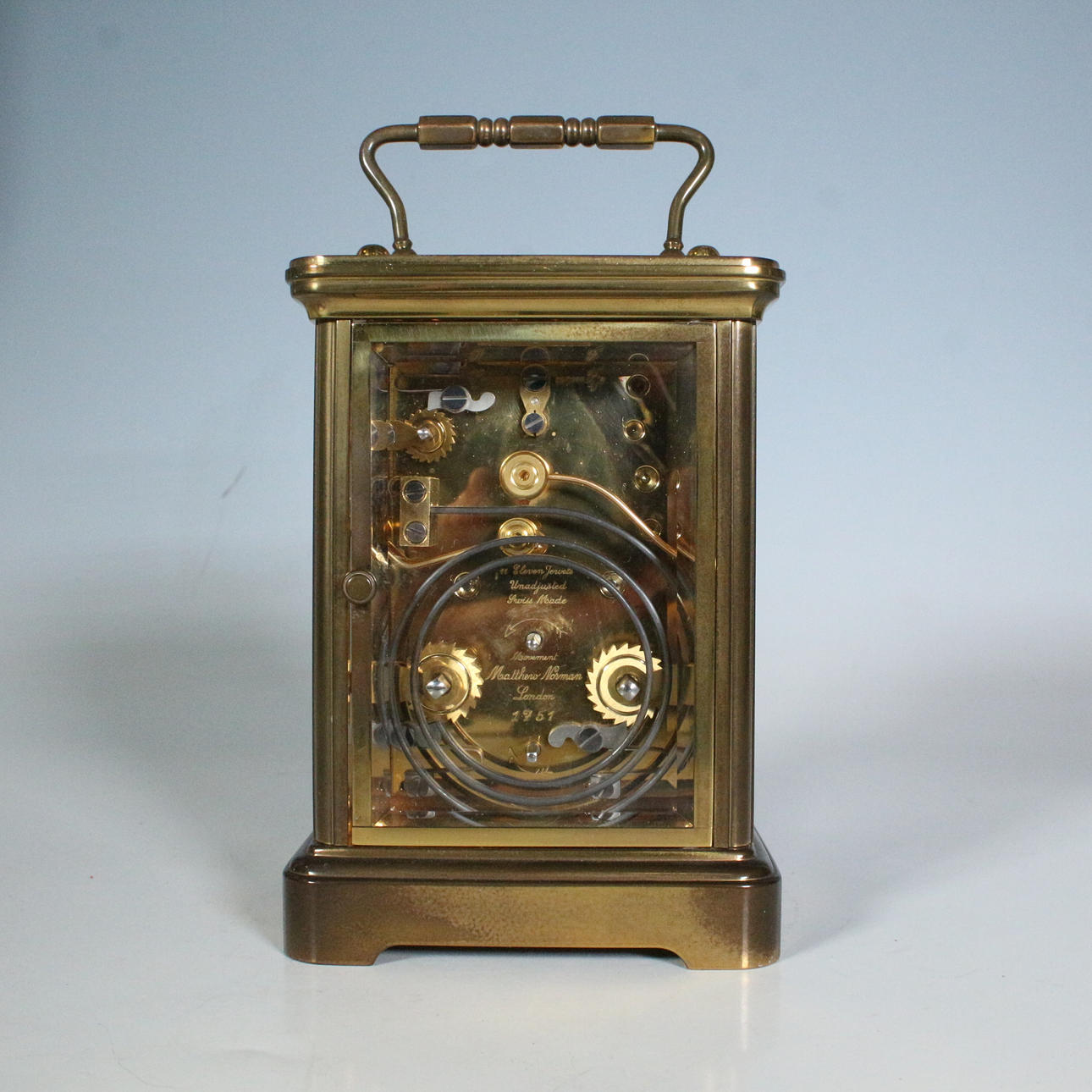 MATTHEW NORMAN. Tischuhr/Reiseuhr, Messing, Modell '' 1751