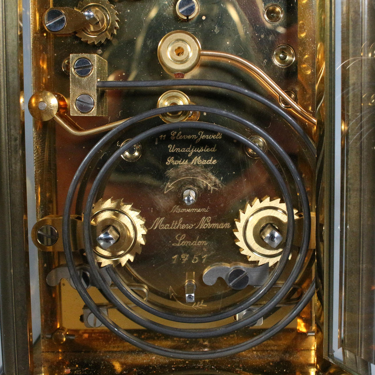 MATTHEW NORMAN. Tischuhr/Reiseuhr, Messing, Modell '' 1751